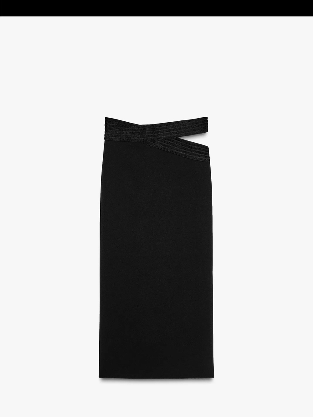 Zara Black Cross-Waist Pencil Skirt